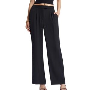 Open Edit Pleated Wide Leg Pants - Black Size S NWT